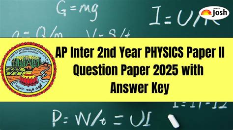 AP Inter 2nd Year Physics Paper II Question Paper 2025 with Answer Key ...