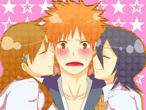 Anime Bleach Ichigo Kurosaki Rukia Kuchiki Orihime Inoue HD Wall Poster ...