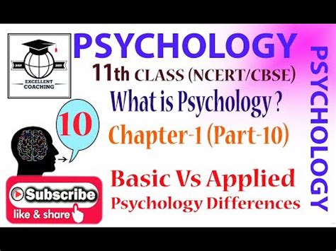 Basic Vs Applied Psychology Video Lecture - Psychology Class 11 ...