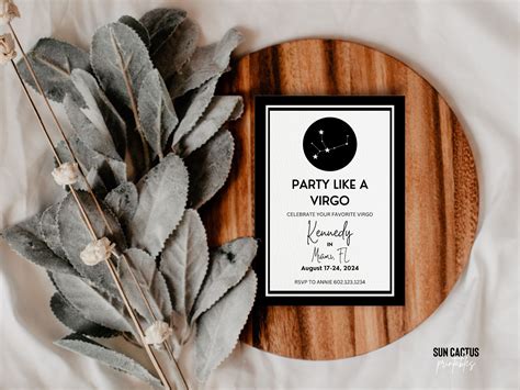 Party Like A Virgo Bachelorette Party Invitation Template - Etsy