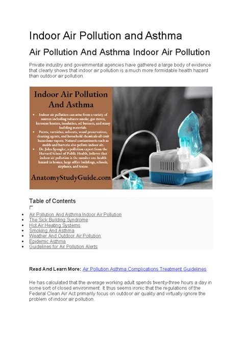 Indoor Air Pollution and Asthma Notes - Indoor Air Pollution and Asthma ...
