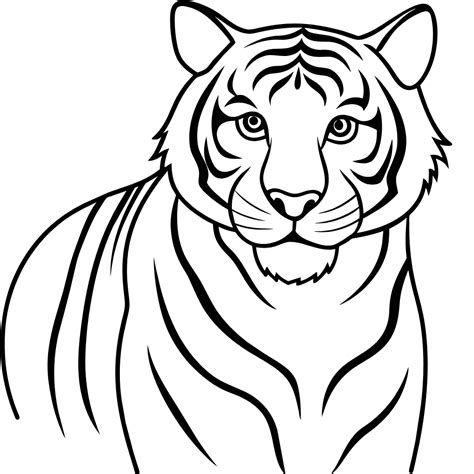 Easy Tiger Drawing for Kids