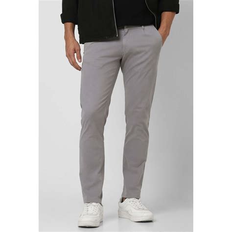 Buy Van Heusen Men's Grey Solid Slim Fit Jeans Online