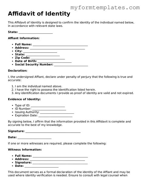 Printable Affidavit of Identity Form — My Form Templates