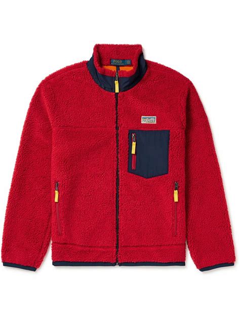 Polo Ralph Lauren - Shell-Trimmed Fleece Jacket - Red Polo Ralph Lauren