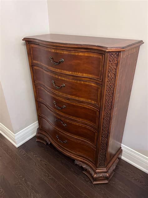 Ashley Furniture Chippendale Mahogany5 Drawer Highboy Dresser – Sell My ...