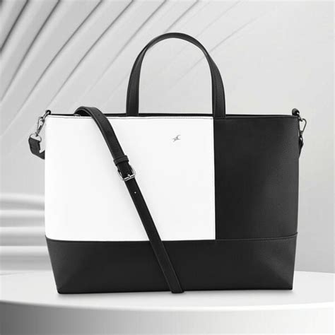 Buy Online Fastrack ColourPop Laptop Tote in White and black ...