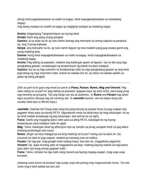 Image result for Short Script Sample Tagalog