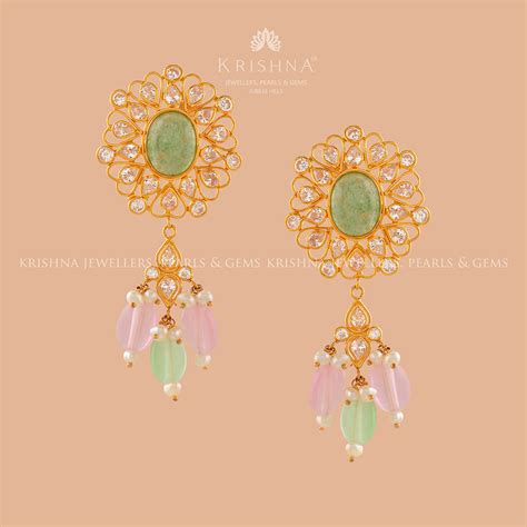 Elegant Gold Long Hanging Tops – Krishna Pearls