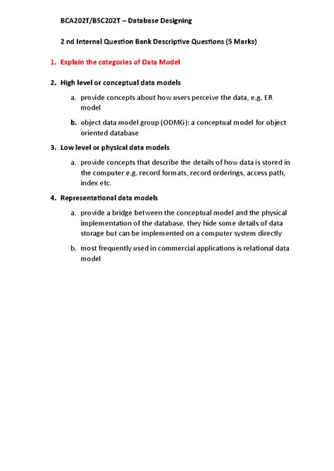 New important dbms - dbms - BCA202T/BSC202T – Database Designing 2 nd ...