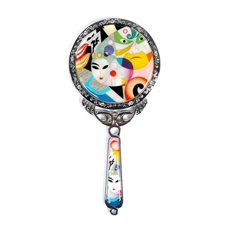 Decorative Handheld Makeup Art Mirror Mother of Pearl Design Luxury ...