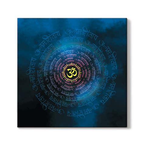 ArtX Canvas OM Namah Shivaya Blue Wall Art Painting For Living Room ...