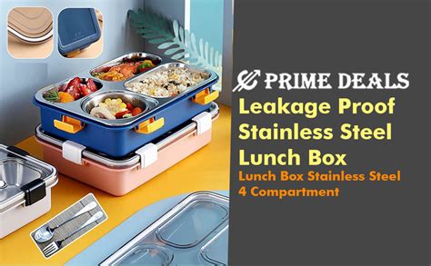 Buy Prime Deals Lunch Boxes for Adults and Kids Leakage Proof Stainless ...
