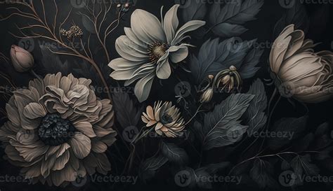 Modern Black Floral Wallpaper at Randy Stambaugh blog