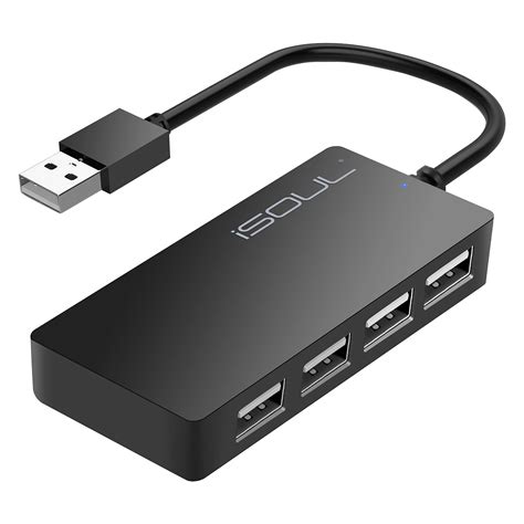 Buy ISOUL USB Hub, 4-Port Ultra-Slim USB 2.0 Hub Portable Adapter High ...