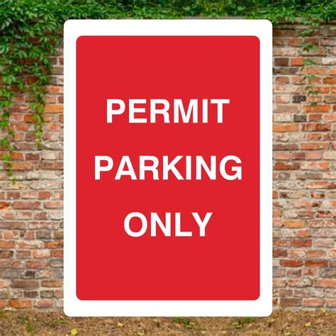 Permit Parking Only Sign – Red Durable Parking Sign