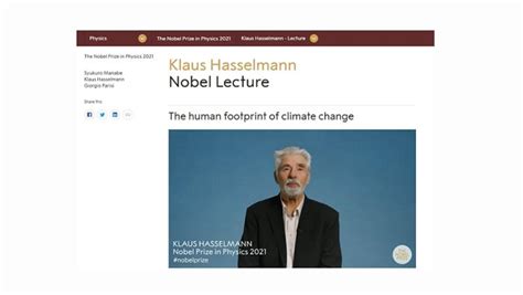 Nobel Lecture: "The human footprint of climate change" di Klaus ...