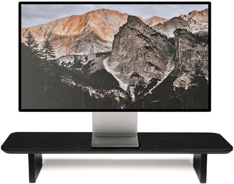 carpentray Wooden Computer Long Monitor Stand, Monitor Riser Desk Shelf ...