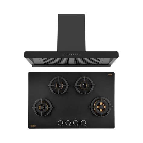 Kaff 90 cm Wall Mounted Chimney BRANDO 90 DC BLDC + Kaff 80 cm 4 Burner ...