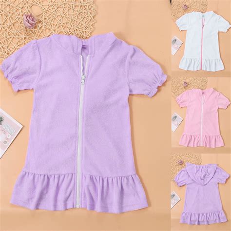 Jacenvly Swimwear for Girl Soft Satiny Girls Swim Cover up Kids ...