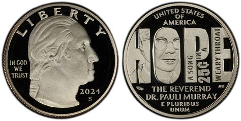 2024-S 25C Rev. Dr. Pauli Murray, DCAM (Proof) American Women Quarters ...