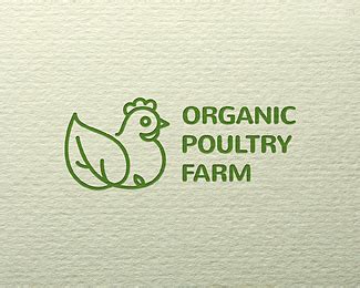 有机家禽养殖场商标 养鸡场 家禽 母鸡 农场 绿叶 叶子 健康 商标设计 图标 图形 标志 logo 国外 外国 国内 品牌 设计 创意 欣赏