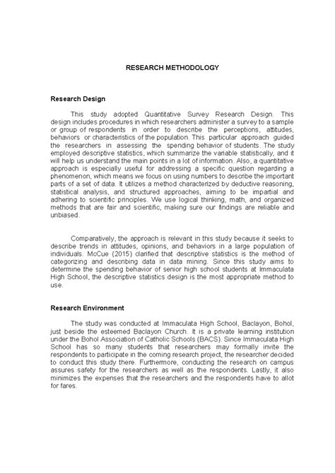 Research Methodology for Senior High School Spending Behavior Analysis ...