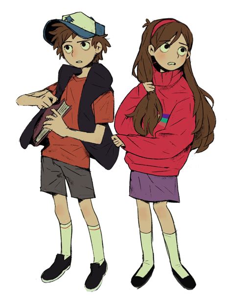 mabel pines and dipper pines (gravity falls) drawn by kumao_(uexxww ...