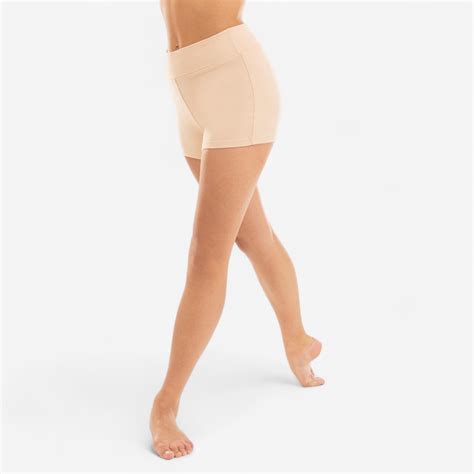 Girls' High-Waisted Modern Dance/Jazz Shorts - Beige
