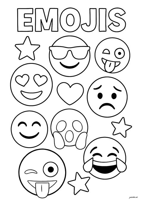 The best-known emojis - Emoji Coloring Pages