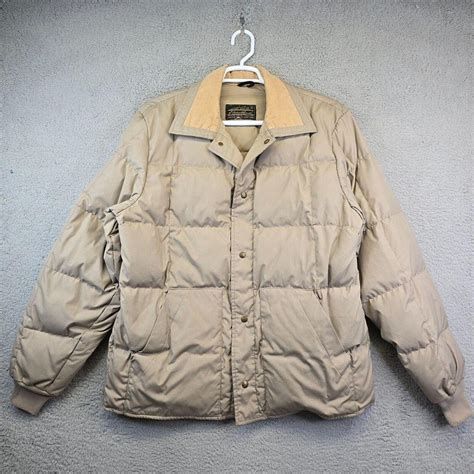 Vintage Eddie Bauer Puffer Jacket Men's L? Brown... - Depop