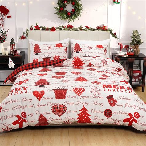 Amazon.com: Lyacmy Merry Christmas Bedding Set King Size Christmas Tree ...