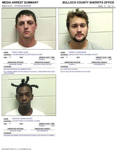 10/07/2019 Booking Report for Bulloch County - AllOnGeorgia