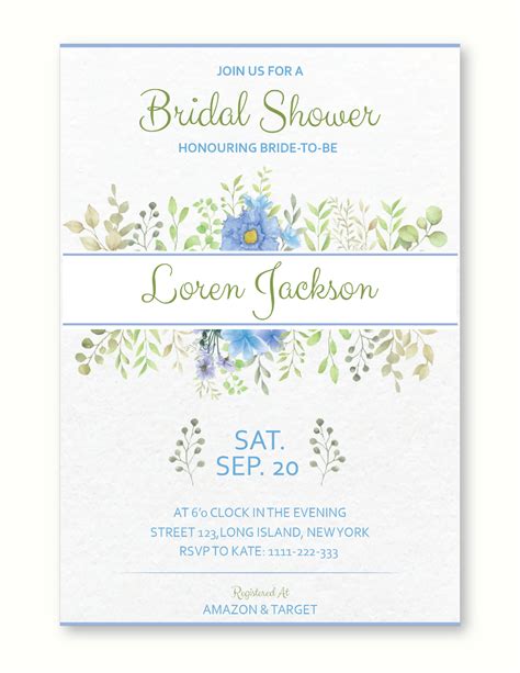 Bridal Shower Invitation Templates Microsoft Word Template Bridal