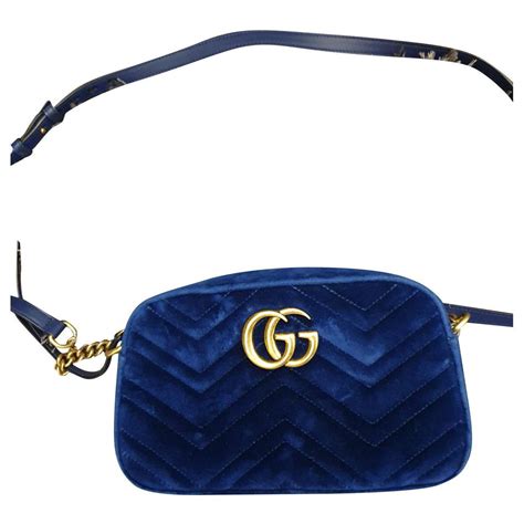 Gucci Handbags Dark blue Velvet ref.323131 - Joli Closet