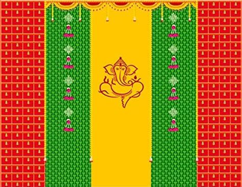 zeonelymart Traditional Backdrop Cloth for Pooja Decorations ganesh ...