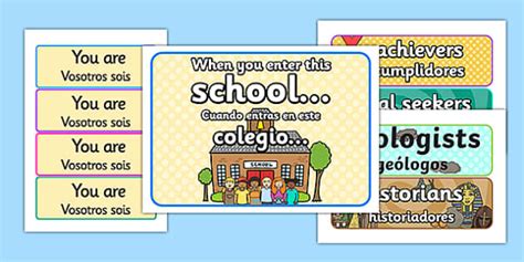When You Enter this School Display Pack Spanish Translation