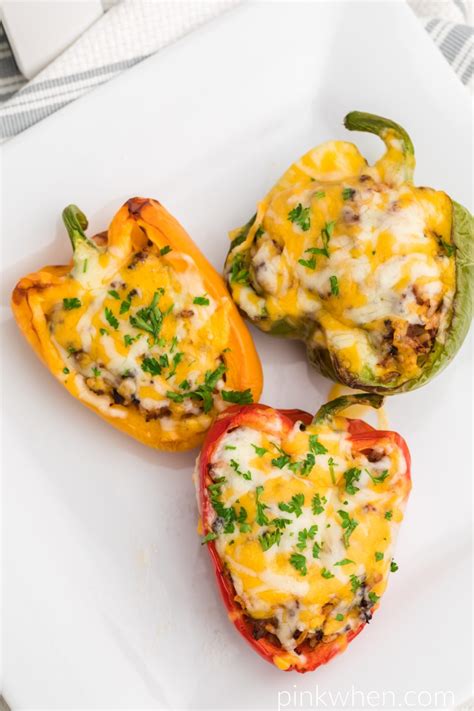 Air Fryer Stuffed Peppers - PinkWhen