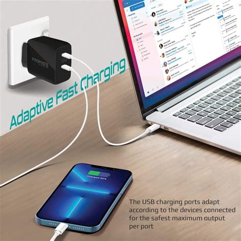 Promate PowerPort-65 65W USB-C Universal Powerful GaN Tech Fast ...