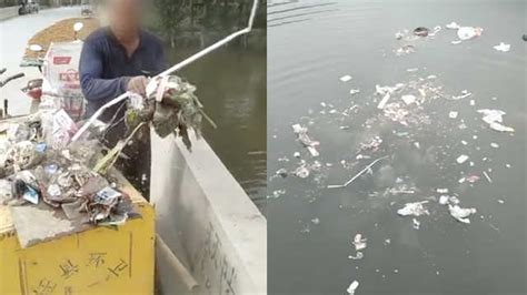 网曝保洁员往河中扔垃圾，已被辞退_一手Video-梨视频官网-Pear Video