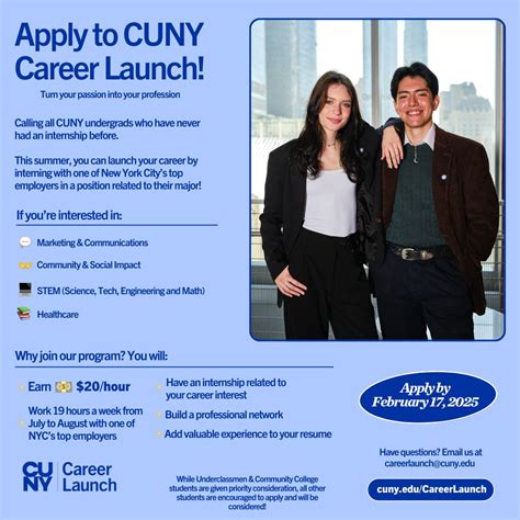 Your future starts now with CUNY Career Launch! 🚀 Interns make $20 per ...
