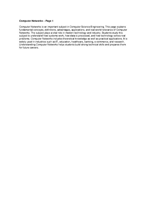 Computer Networks - Key Concepts and Applications in CSE - Studocu