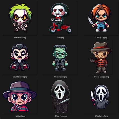 Horror Movie Characters Bundle T-shirt Designs Artwork Vectors PDF - Etsy