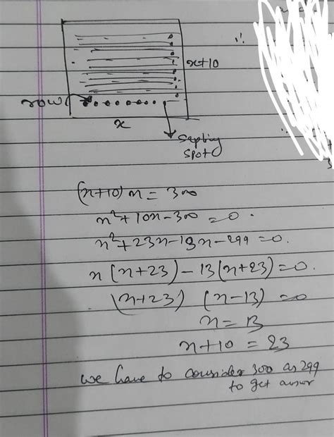 in an orchard the number of trees in each column is 10 more than that ...