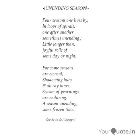 UNENDING SEASON|• Four... | Quotes & Writings by Sharib Hussen | YourQuote