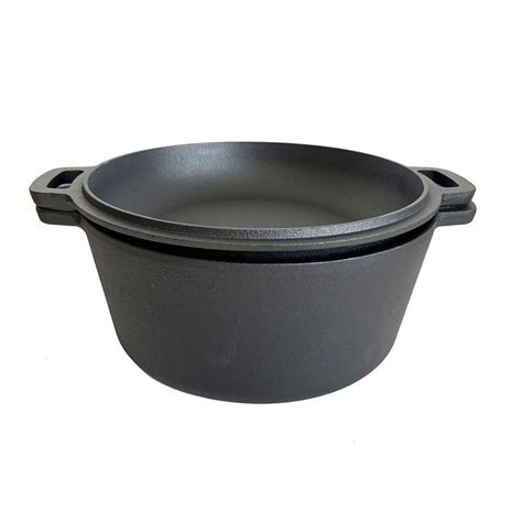 Lifespace Cast Iron Double Dutch Oven Pot 26cm