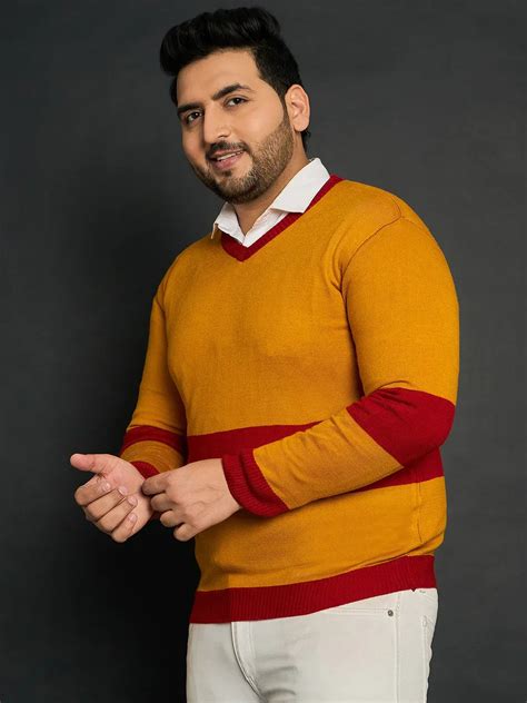 Men Plus Size Oatlands Colourblocked Sweater – bigbanana