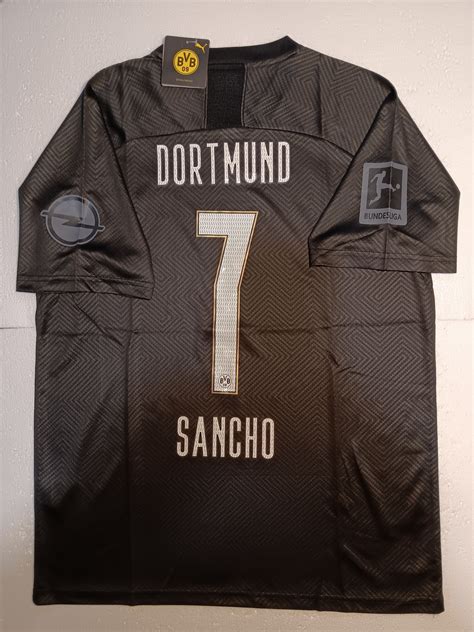 Jadon Sancho #7 Borussia Dortmund Blackout Match Black Soccer Jersey ...