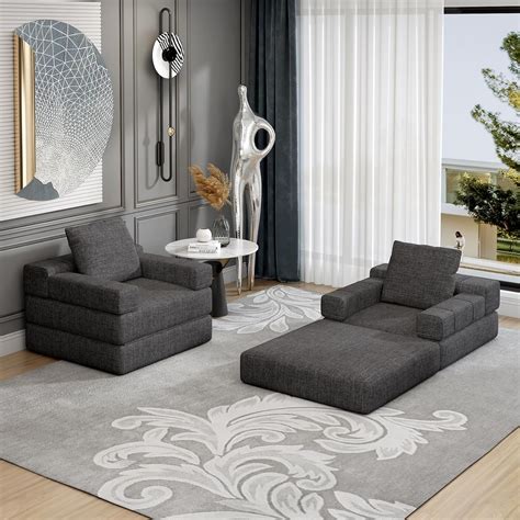 Tabaray Futon Sofa Bed, Convertible Floor Lazy Sofa Single Floor ...