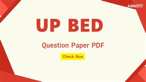 UP BEd Question Paper 2025, Direct Download Link Here